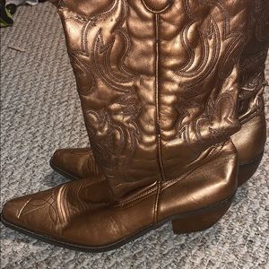 Bronze cowboy boots